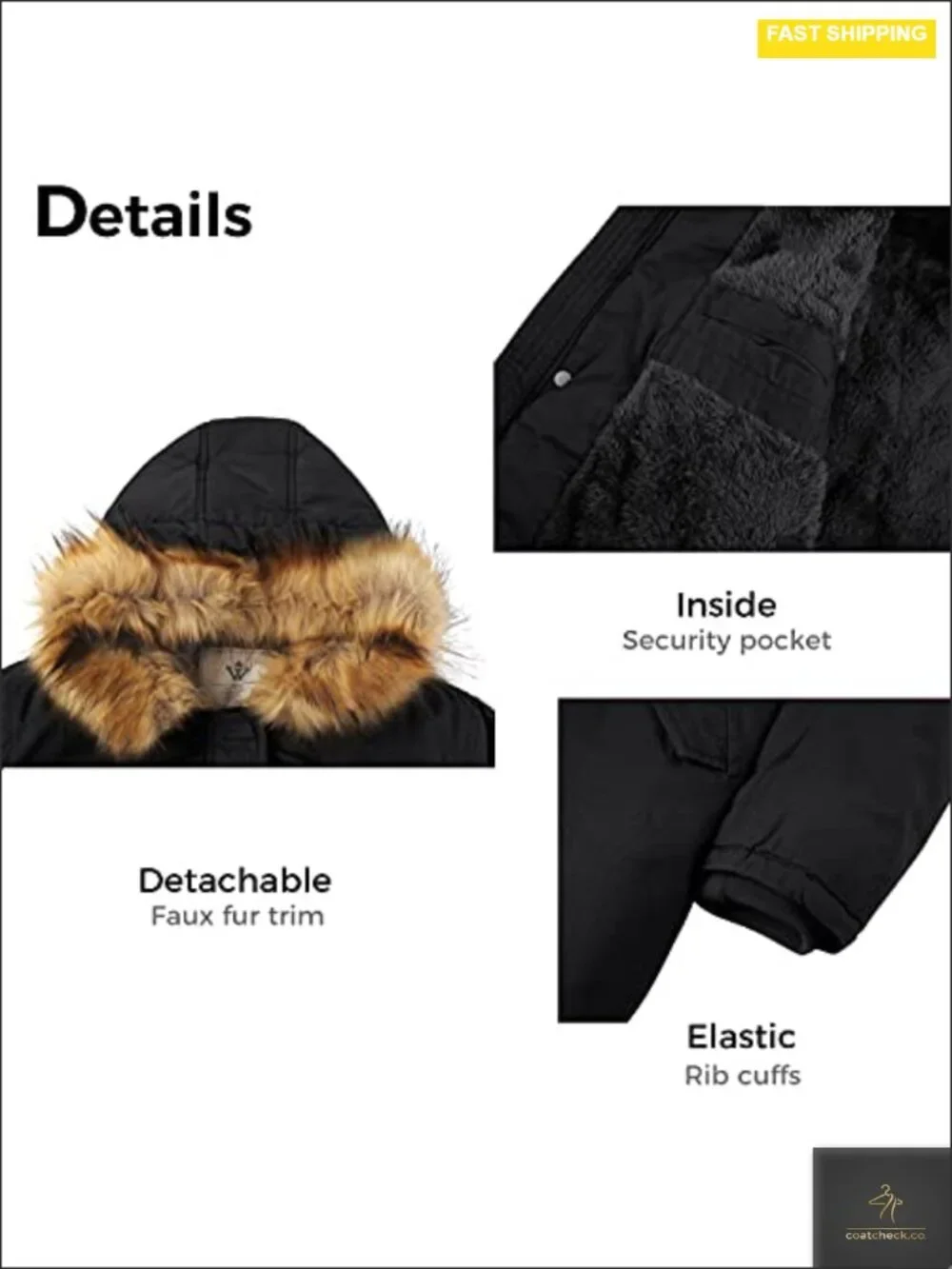 Women's Hooded Sherpa Lined Parka Jacket Winter Coat Cotton Insulated